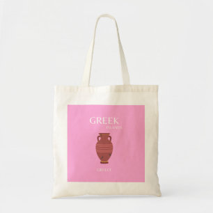Tote Bag Grèce, Art Voyage, Preppy, Art Rétro, Rose