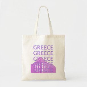 Tote Bag Grèce, Athènes Travel Art, Retro Travel Art