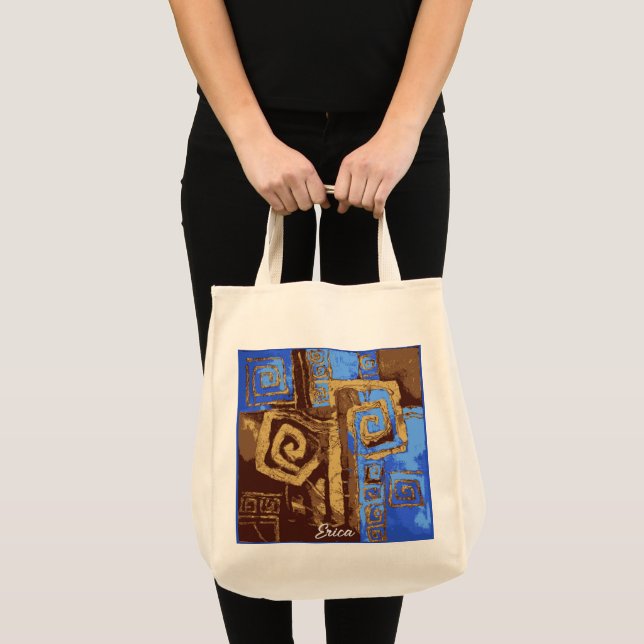 Tote Bag Grèce Totem Tribal Abstrait Art Personnalisé (Devant (produit))