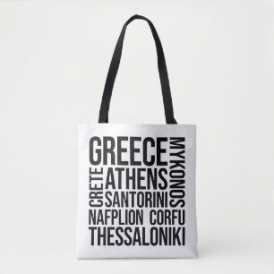 Tote Bag Grèce Villes Mot Art - Athènes Voyage