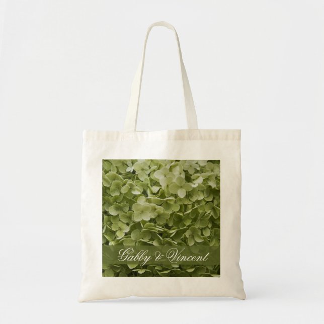 Tote Bag Green Annabelle Hydrangea Mariage (Devant)