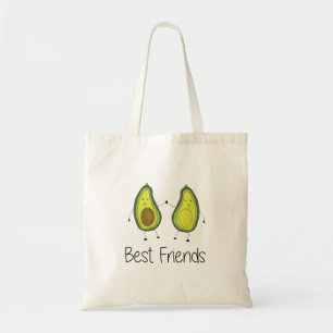 Tote Bag Green Avocado Cartoon Friendship Image Friend Art