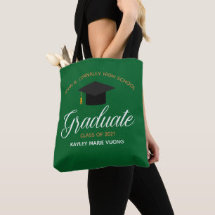 Tote Bag Green Graduate Personnalisé cadeau de fin d'études