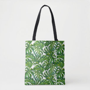 Tote Bag Green Monstera Feuilles Tropical sans couture