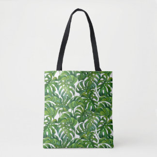 Tote Bag Green Monstera Feuilles Tropical sans couture