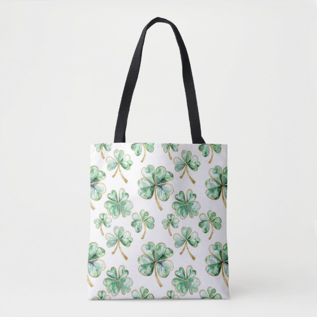 Tote Bag Green Shamrock St. Patrick's Day (Devant)