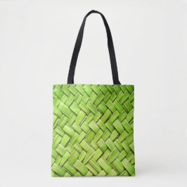 Tote Bag Green Weave Design Tropical Fourre-tout