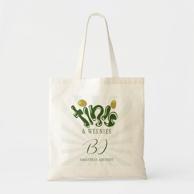 Tote Bag Green Weenies & Tinis Soirée de Bachelorette Marti (Devant)