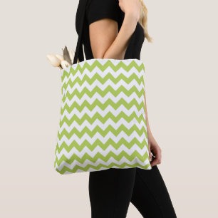 Tote Bag Green Zigzag, Green Chevron, Motif géométrique