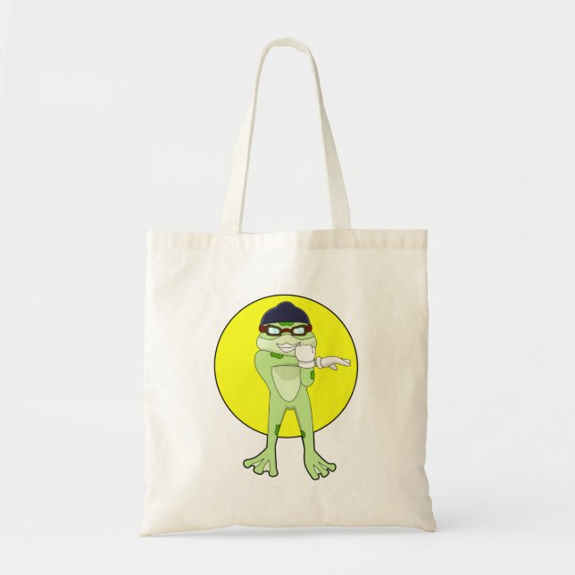 Tote Bag Grenouille avec lunettes de natation (Devant)
