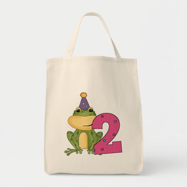 Tote Bag Grenouille de fête 2e anniversaire T-shirts et cad (Devant)
