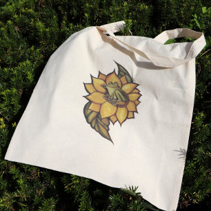 Tote Bag Grenouille de tournesol Fleur de fleurs