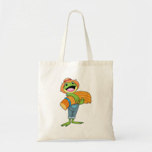 Tote Bag Grenouille en tant que fermier avec paille