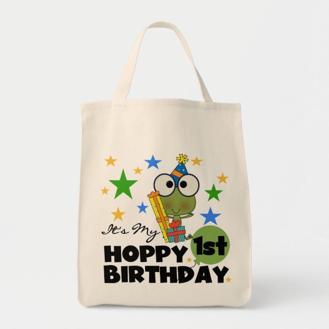 Tote Bag Grenouille Hoppy 1er Anniversaire T-shirts et cade (Devant)