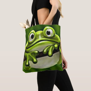 Tote Bag Grenouille verte adorable mignonne drôle dans l'ar