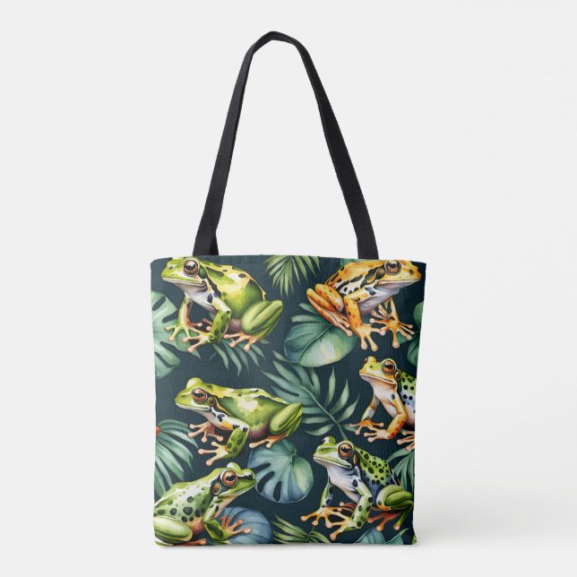 Tote Bag Grenouille verte et orange (Dos)