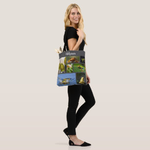 Tote Bag Grenouilles colorées Nom personnalisé