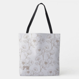 Tote Bag Grey Custom Monogram