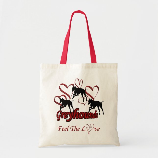 Tote Bag Greyhounds Et Coeurs Aiment Chien (Devant)