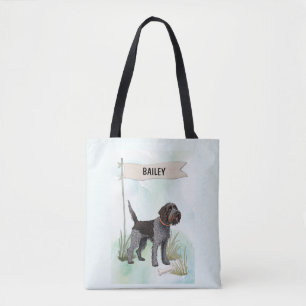 Tote Bag Griffon à poil dur Watercolor Personnaliser