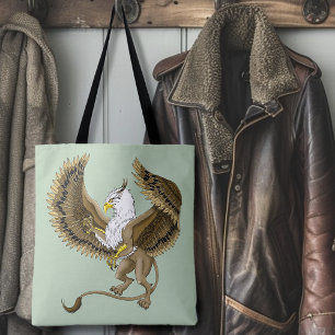 Tote Bag Griffon Fantastique Brun Majestueux Mythe Gryphon