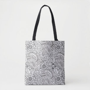 Tote Bag Griffonnage 2 de conception de fleur