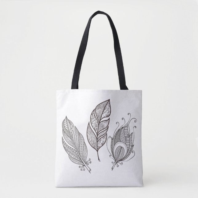 Tote Bag Griffonnage complexe 2 de plume (Devant)