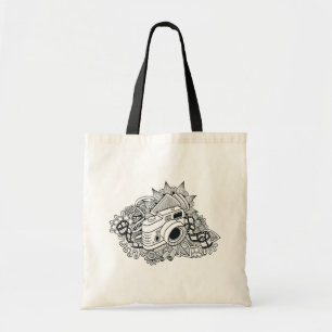 Tote Bag Griffonnage d'appareil-photo de hippie