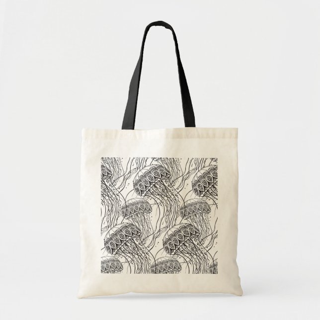 Tote Bag Griffonnage de méduses (Devant)