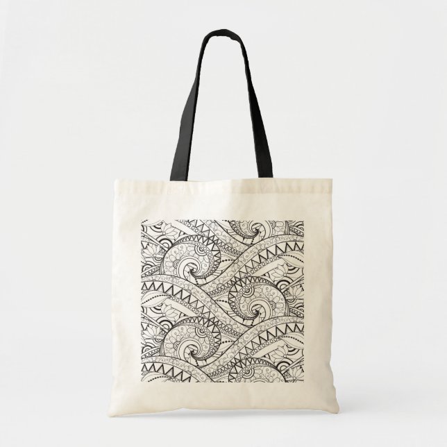 Tote Bag Griffonnage floral détaillé de motif (Devant)