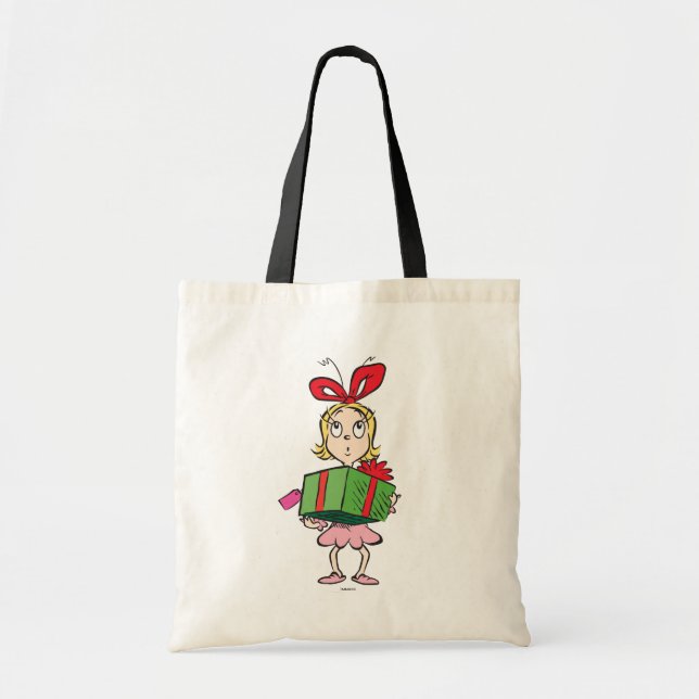 Tote Bag Grille | Cindy-Lou Qui - Tenant Présent (Devant)