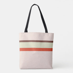 Tote Bag Grille design naturel rose brun rouge vert