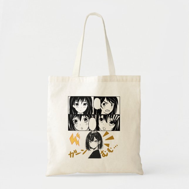 Tote Bag Grilles d'Anime émotionnelles. Aucun groupe (Devant)
