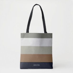Tote Bag Grilles modernes avec Monogram Earthy