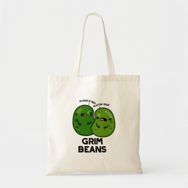 Tote Bag Grim Haricots Fruits de légumes amusants (Devant)