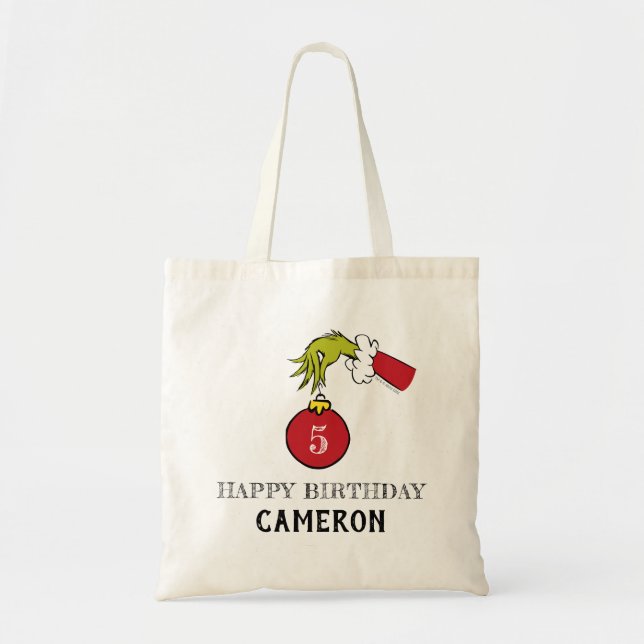 Tote Bag Grinch Chalkboard Anniversaire (Devant)