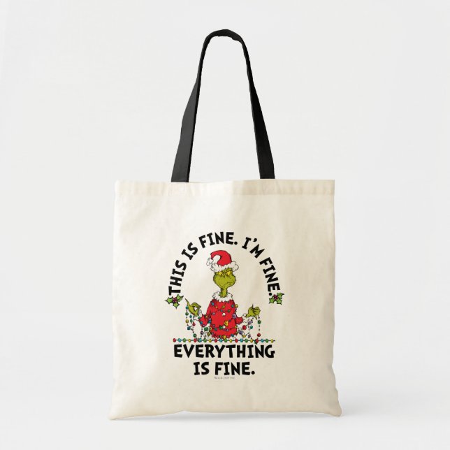Tote Bag Grinch | Everything is Fine (Devant)