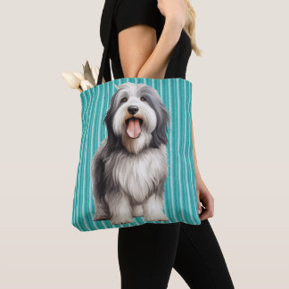 TOTE BAG GRIS FRAIS ET BLANC CHIEN DE COLLIE