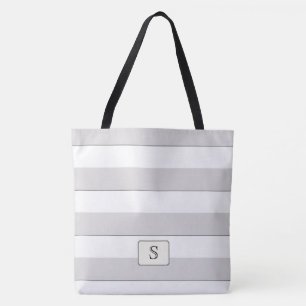 Tote Bag Gris sur n'importe quel monogramme personnalisé d