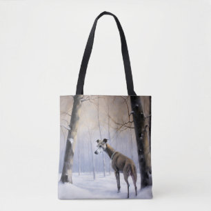 Tote Bag Grise Italienne Laisser Il Neige Noël