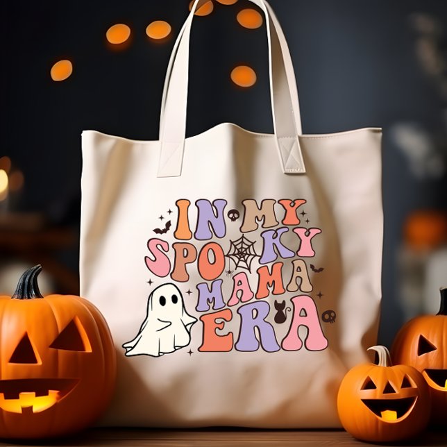TOTE BAG GROOVY HALLOWEEN DANS MON ÈRE DE MAMAN SPÉCTRALE (FUNNY GROOVY HALLOWEEN IN MY SPOOKY MAMA ERA OUTFIT FOR MOM DURING HALLOWEEN OR AUTUMN)