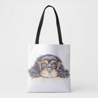 Tote Bag Gros caractères Fourre-tout avec le chiot maximum
