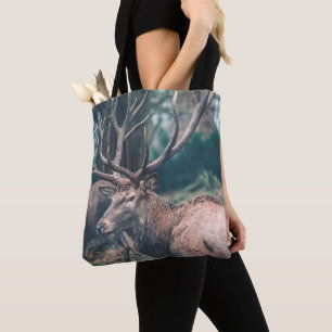 Tote Bag Gros cerf Brown avec gros colliers