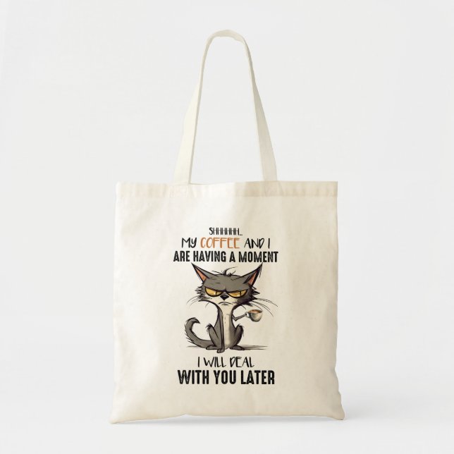 Tote Bag Gros Chat Drôle Dire (Devant)
