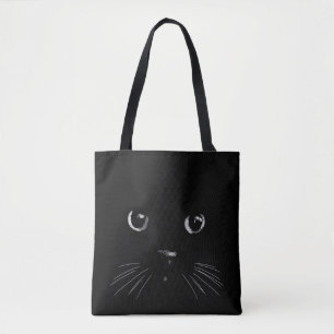 Tote Bag Gros visage de chat noir