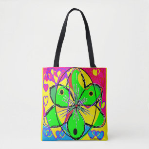 Tote Bag Grosse fleur signé art original design très jolie