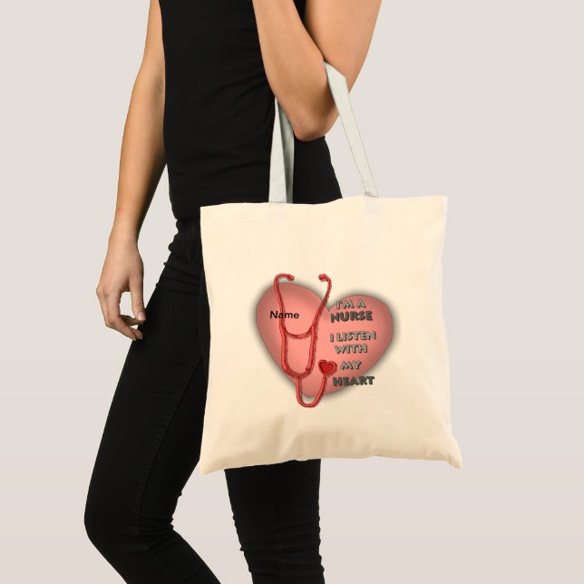 Tote Bag Grosse infirmière au coeur rouge (Devant (produit))