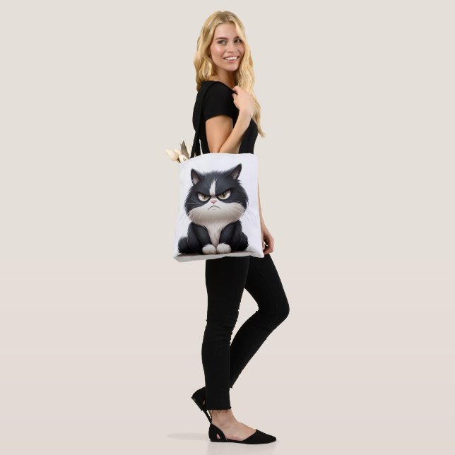 Tote Bag Grumky drôle chat (Sur le modèle)