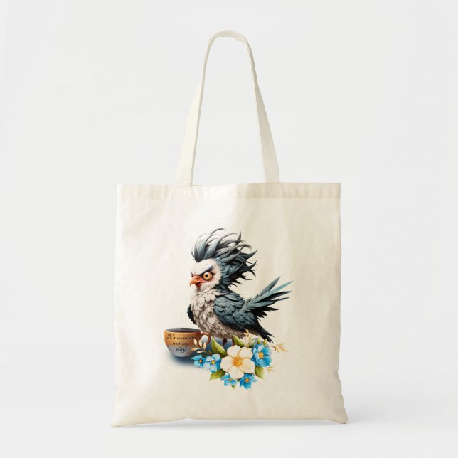 Tote Bag Grumpy Bird lundi. (Devant)
