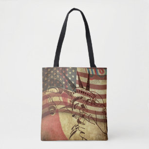 Tote Bag Grunge drapeau américain : arrière - plan texturé.